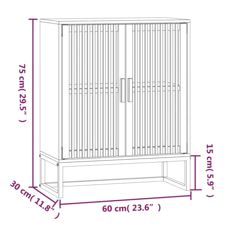 Opbergkast met ijzeren poot en bewerkt hout voor een tijdloze uitstraling - Opbergkasten & lockerkasten