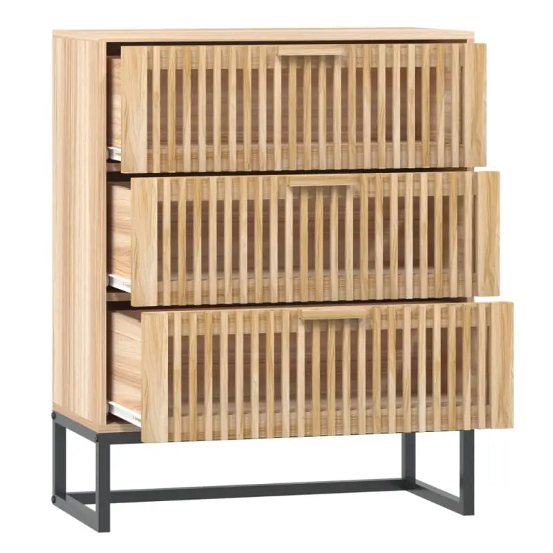 Opbergkast met ijzeren poot en bewerkt hout voor een tijdloze uitstraling - Opbergkasten & lockerkasten