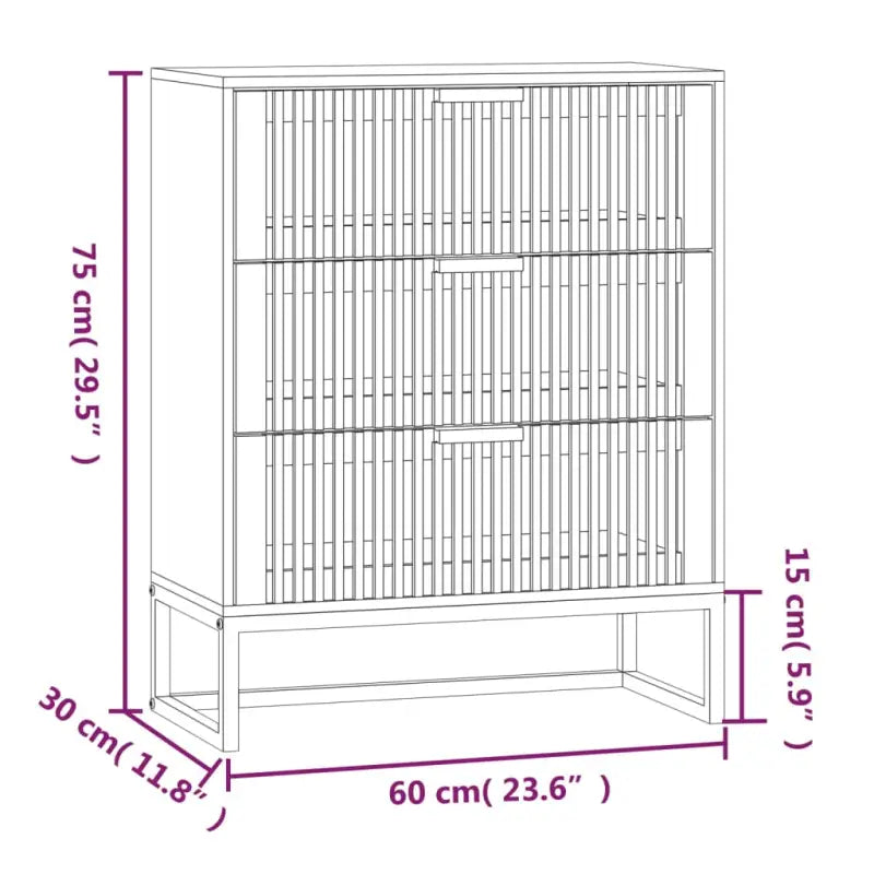 Opbergkast met ijzeren poot en bewerkt hout voor een tijdloze uitstraling - Opbergkasten & lockerkasten
