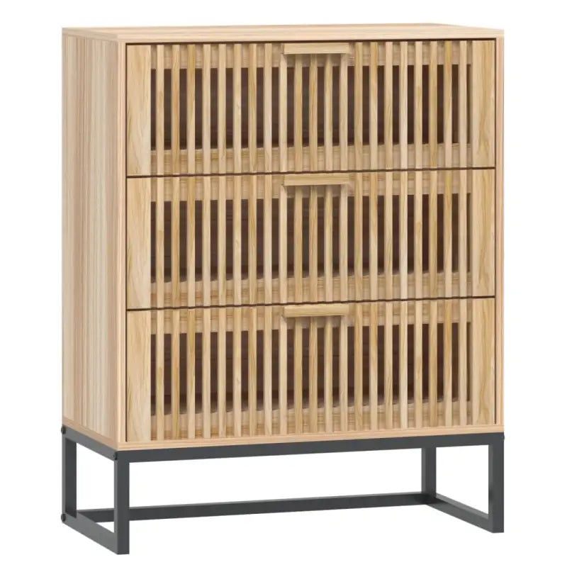 Opbergkast met ijzeren poot en bewerkt hout voor een tijdloze uitstraling - Opbergkasten & lockerkasten