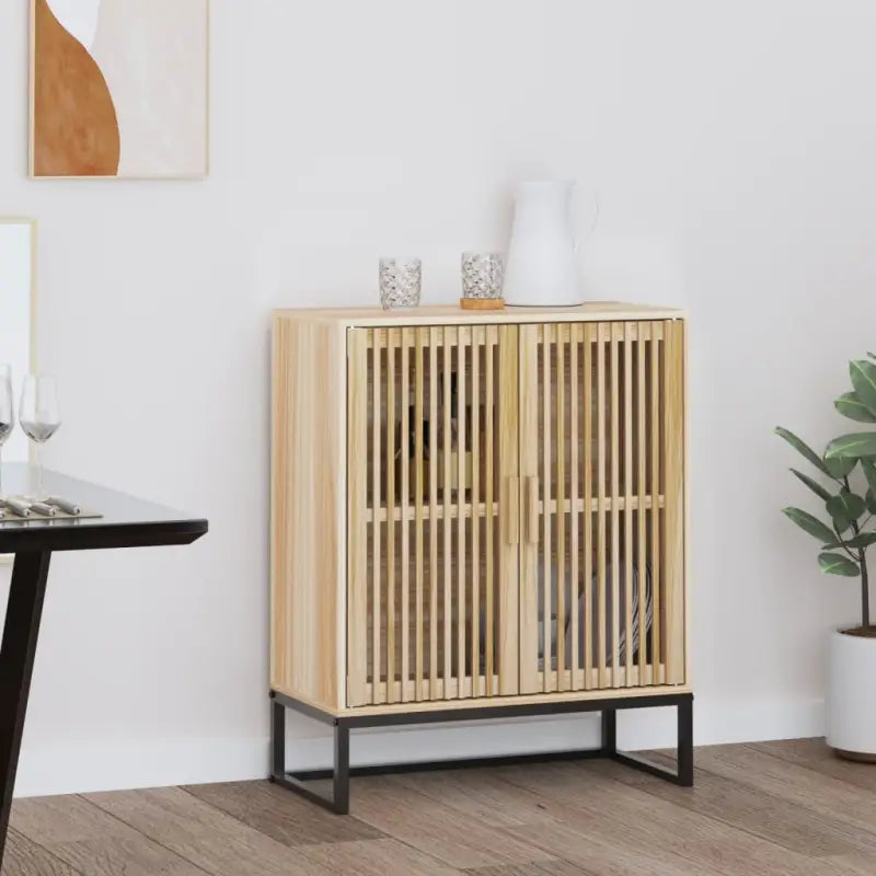 Opbergkast met ijzeren poot en bewerkt hout voor een tijdloze uitstraling - Bruin / 1 - Opbergkasten & lockerkasten