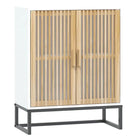 Opbergkast met ijzeren poot en bewerkt hout voor een tijdloze uitstraling - Opbergkasten & lockerkasten