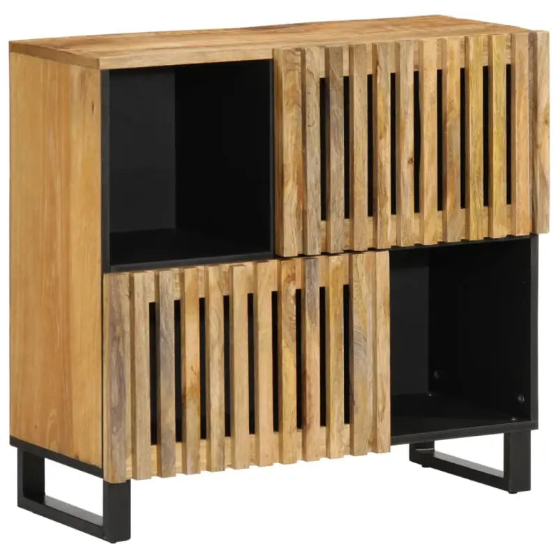 Opbergkast met massief ruw mangohout en industriële stijl - Naturel / 1 / Massief ruw mangohout - Opbergkasten &