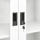 Opbergkast met verstelbare schappen en gehard glas voordeur - Opbergkasten & lockerkasten