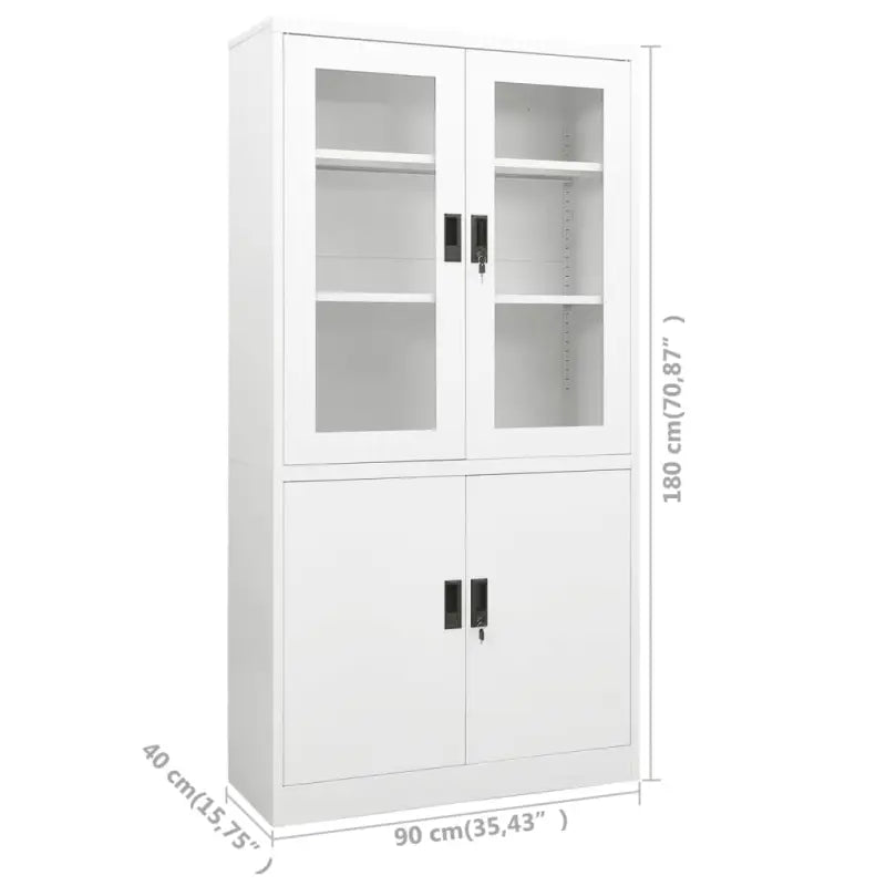 Opbergkast met verstelbare schappen en gehard glas voordeur - Opbergkasten & lockerkasten