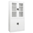 Opbergkast met verstelbare schappen en gehard glas voordeur - Wit / 1 - Opbergkasten & lockerkasten