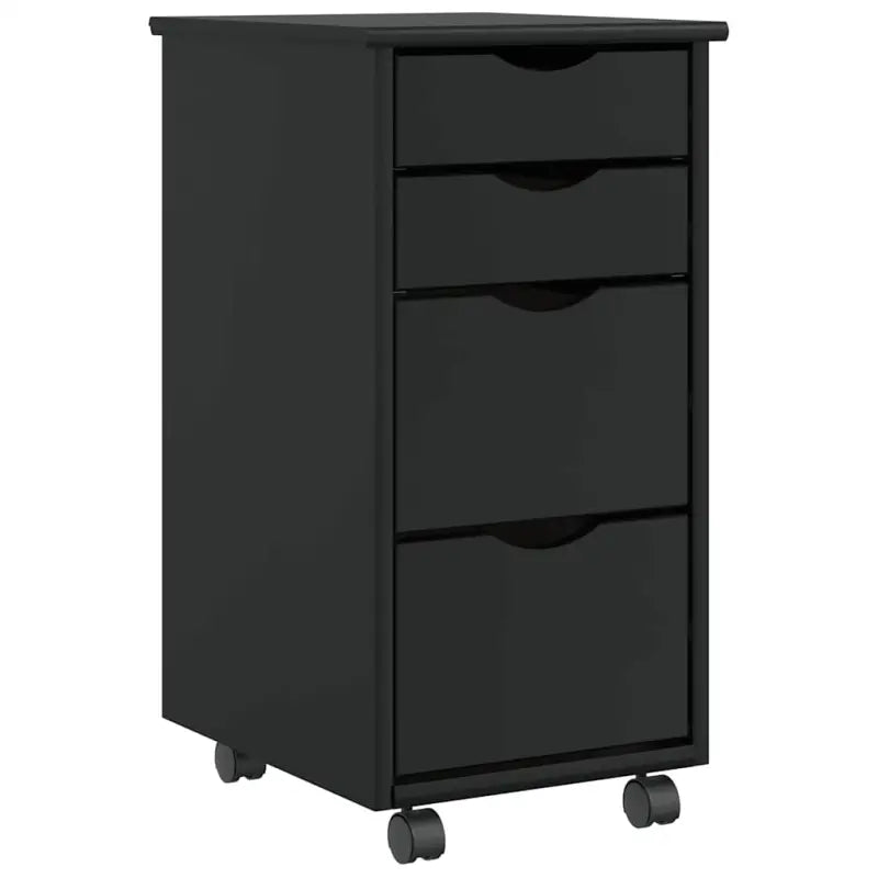 Opbergkast met wielen van massief grenenhout voor gemakkelijk schoonmaken - Zwart / 1 - Opbergkasten & lockerkasten
