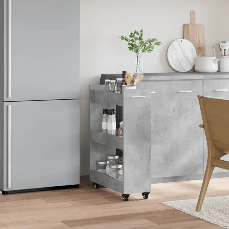 Opbergkast van bewerkt hout met zwenkwielen en ruime opbergmogelijkheden - Opbergkasten & lockerkasten