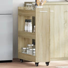 Opbergkast van bewerkt hout met zwenkwielen en ruime opbergmogelijkheden - Sonoma eiken / 1 - Opbergkasten &