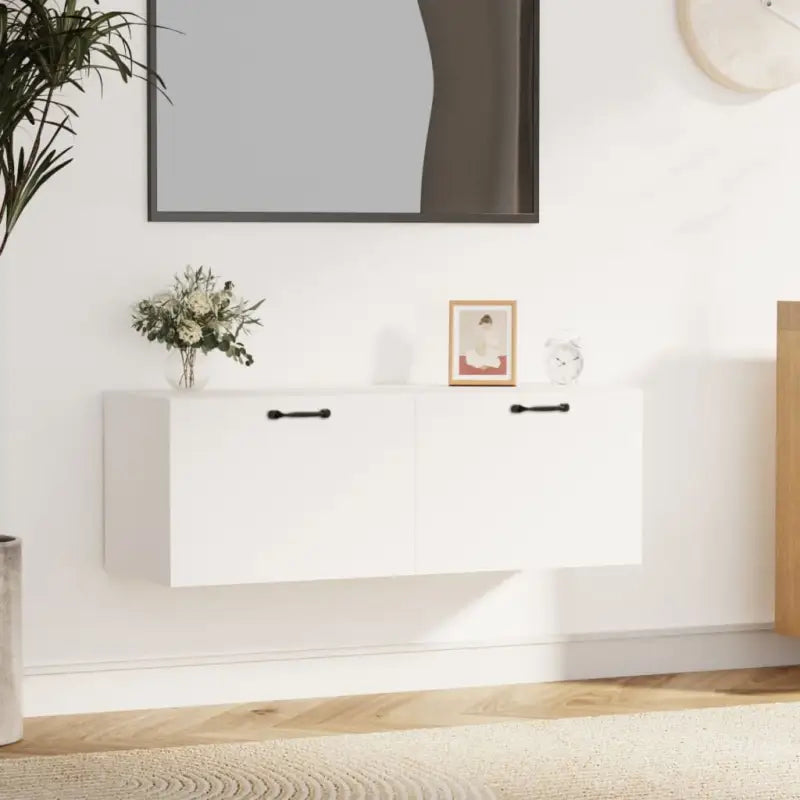Opbergkast van bewerkt hout voor muurbevestiging en decoratie - Wit / 1 - Opbergkasten & lockerkasten