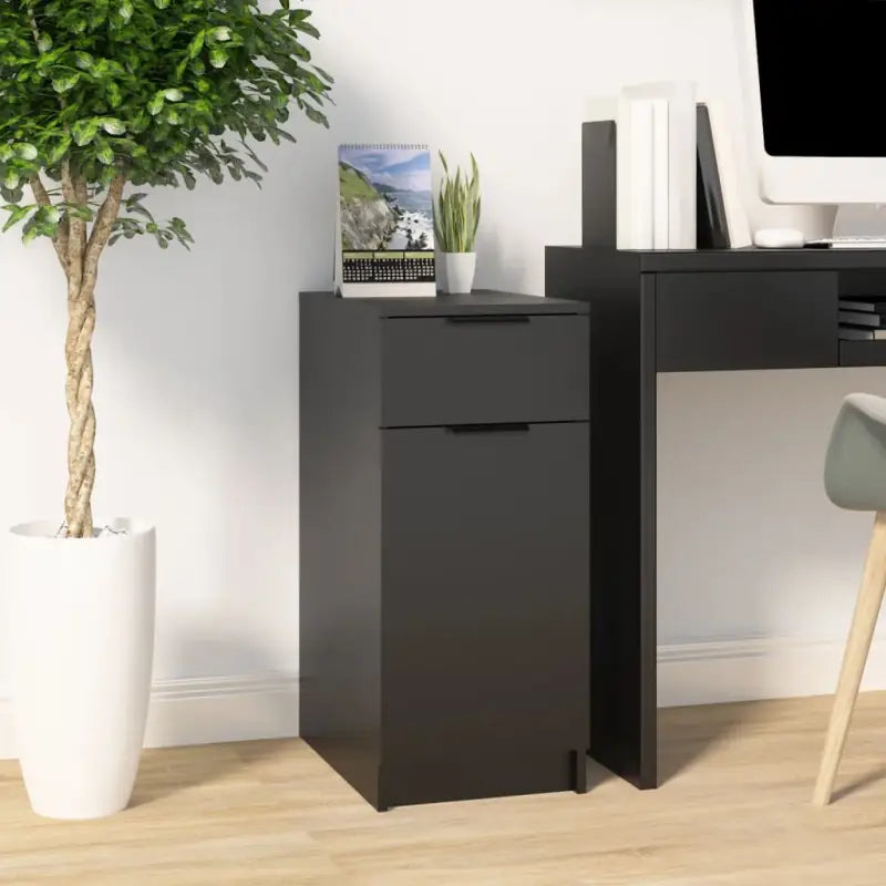 Opbergkast van bewerkt hout voor praktische en decoratieve opberging - Zwart / 1 - Opbergkasten & lockerkasten