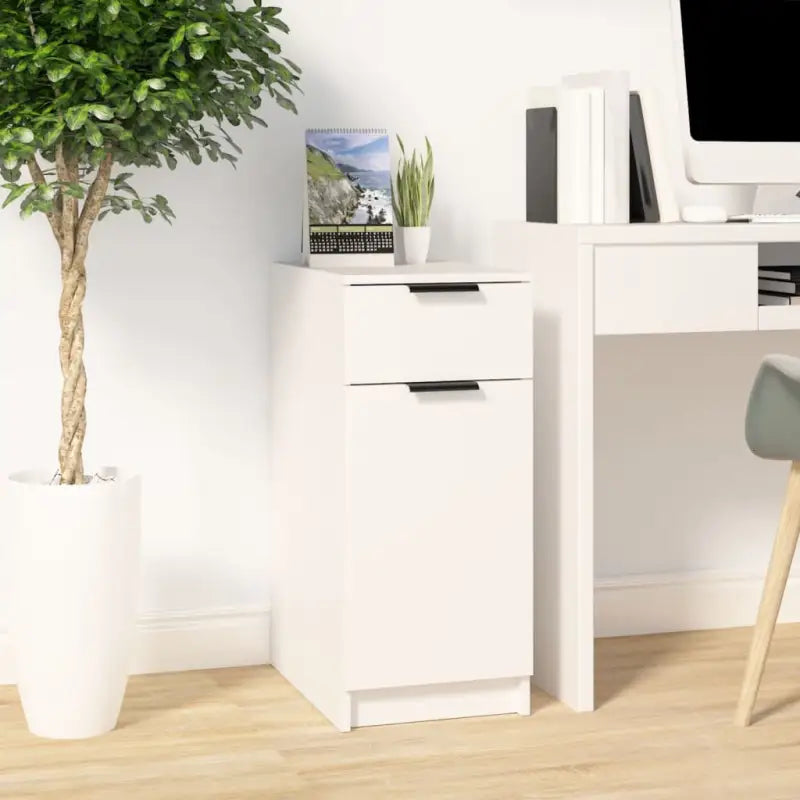 Opbergkast van bewerkt hout voor praktische en decoratieve opberging - Wit / 1 - Opbergkasten & lockerkasten