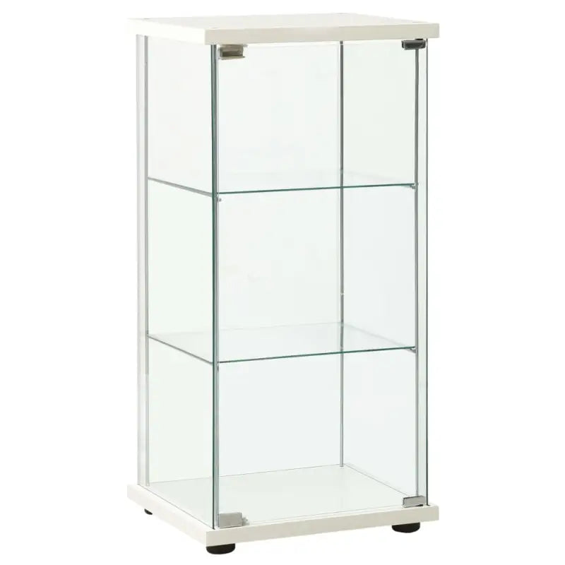 Opbergkast van gehard glas voor een nette en overzichtelijke ruimte - Wit / 42.5 x 36.5 x 86 cm / 1 - Opbergkasten &