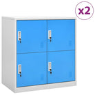 Opbergkast voor verschillende spullen met modern en duurzaam design - Lichtgrijs en blauw / 2 / Met 4 lockers