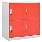 Opbergkast voor verschillende spullen met modern en duurzaam design - Lichtgrijs en rood / 1 / Met 4 lockers