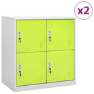 Opbergkast voor verschillende spullen met modern en duurzaam design - Lichtgrijs en groen / 2 / Met 4 lockers
