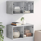 Opbergkasten met glazen deuren voor een lege muur decoratie - Betongrijs / 2 - Opbergkasten & lockerkasten