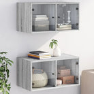 Opbergkasten met glazen deuren voor een lege muur decoratie - Grijs sonoma / 2 - Opbergkasten & lockerkasten