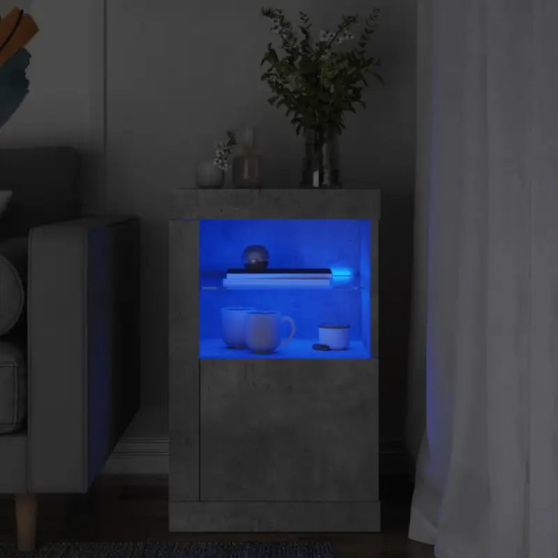 Opbergkasten met RGB LED-verlichting en bewerkt hout - Betongrijs / 1 - Opbergkasten & lockerkasten