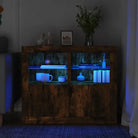 Opbergkasten met RGB LED-verlichting en bewerkt hout - Gerookt eiken / 2 - Opbergkasten & lockerkasten