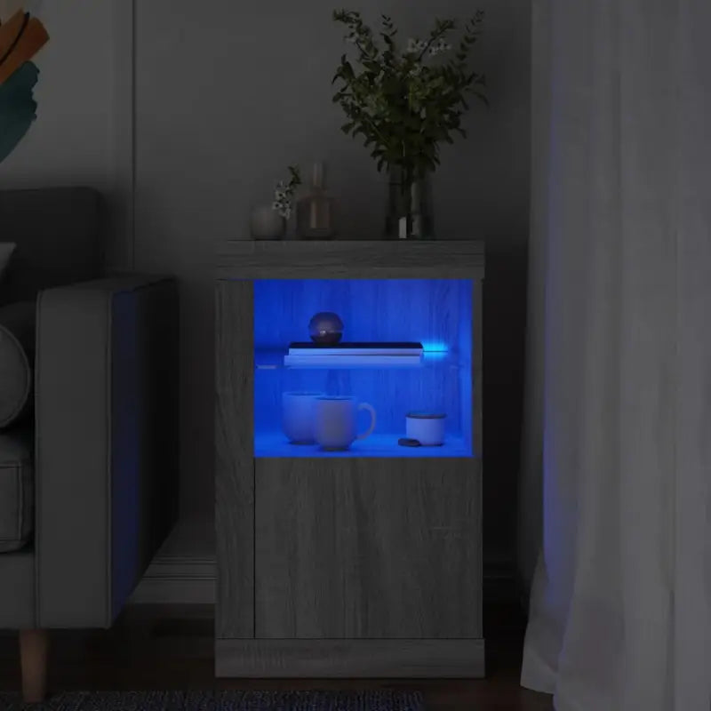Opbergkasten met RGB LED-verlichting en bewerkt hout - Grijs sonoma / 1 - Opbergkasten & lockerkasten