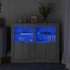 Opbergkasten met RGB LED-verlichting en bewerkt hout - Grijs sonoma / 2 - Opbergkasten & lockerkasten