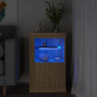 Opbergkasten met RGB LED-verlichting en bewerkt hout - Sonoma eiken / 1 - Opbergkasten & lockerkasten