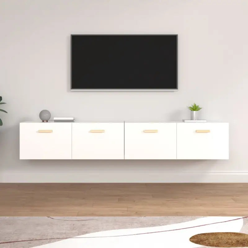 Opbergkasten van bewerkt hout voor muurbevestiging en decoratie - Wit / 100 x 36.5 x 35 cm / 1 - Opbergkasten &