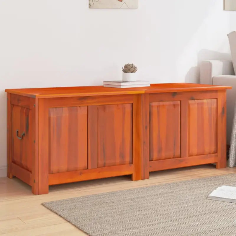 Opbergkist met deksel in massief acaciahout voor natuurlijke opslag - Bruin / 150 x 55 x 57 cm / 1 - Opbergkisten
