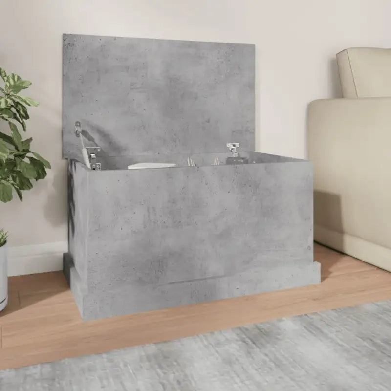 Opbergkist van bewerkt hout voor decoratie en praktische opbergruimte - Betongrijs / 70 x 40 x 38 cm / 1 - Opbergkisten