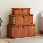 Opbergkist van massief acaciahout voor stijlvolle opslag - 90 x 45 x 40 cm + 79 x 34 x 32 cm + 60 x 25 x 22 cm / 1