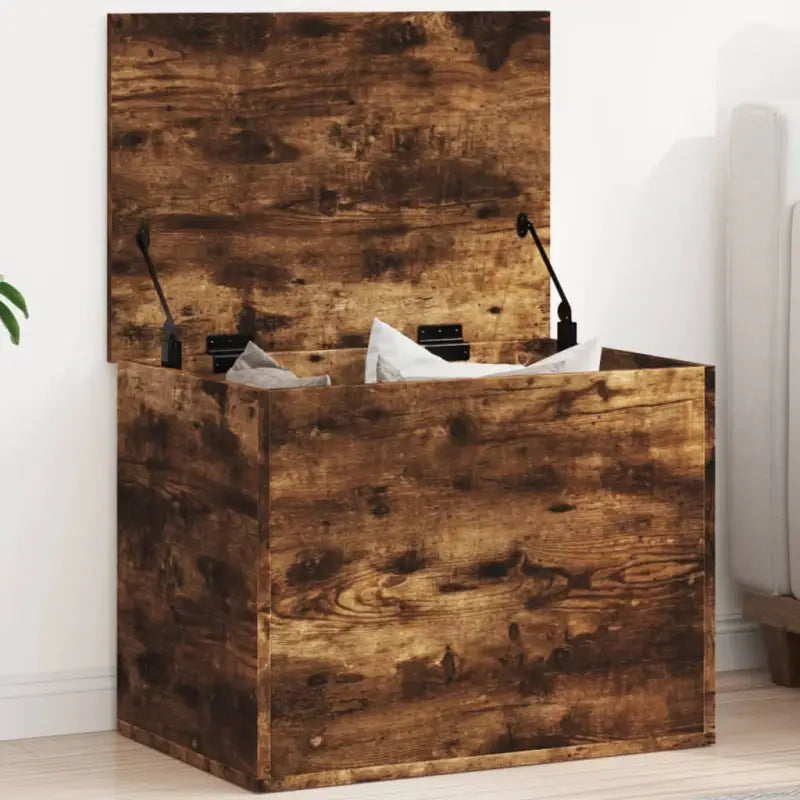 Opbergkisten van bewerkt hout voor overzichtelijke opbergruimte - Gerookt eiken / 60 x 42 x 46 cm / 1 - Opbergkisten