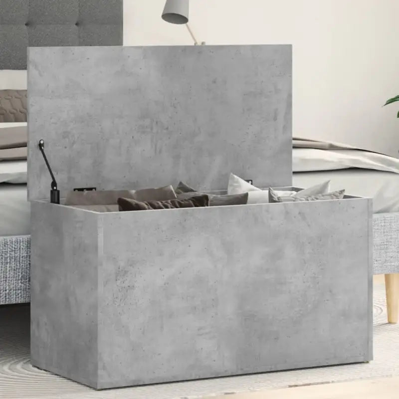 Opbergkisten van bewerkt hout voor overzichtelijke opbergruimte - Betongrijs / 84 x 42 x 46 cm / 1 - Opbergkisten