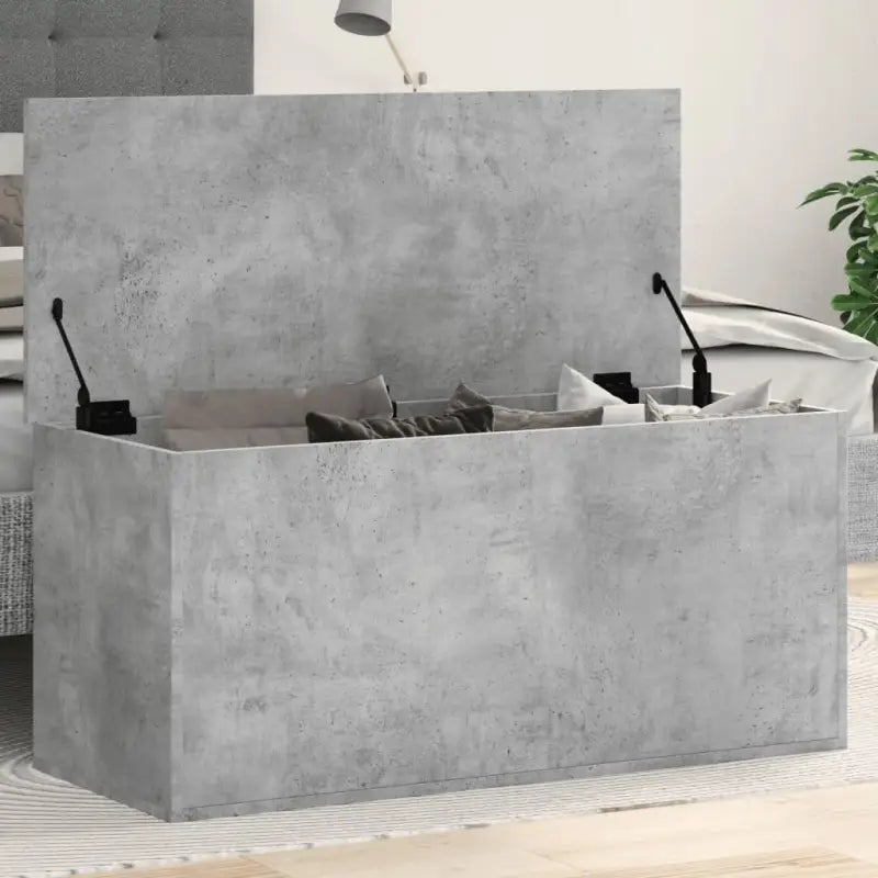 Opbergkisten van bewerkt hout voor overzichtelijke opbergruimte - Betongrijs / 100 x 42 x 46 cm / 1 - Opbergkisten