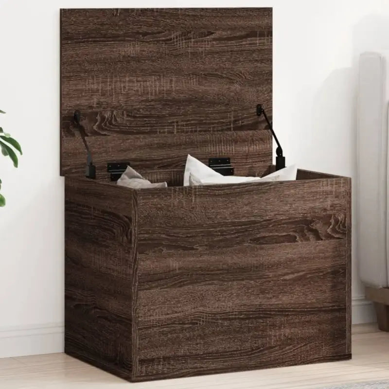 Opbergkisten van bewerkt hout voor overzichtelijke opbergruimte - bruin eikenkleur / 60 x 42 x 46 cm / 1 - Opbergkisten