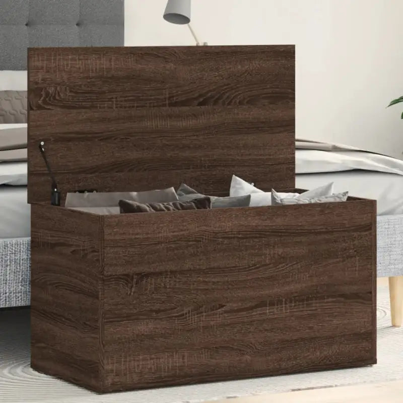 Opbergkisten van bewerkt hout voor overzichtelijke opbergruimte - bruin eikenkleur / 84 x 42 x 46 cm / 1 - Opbergkisten