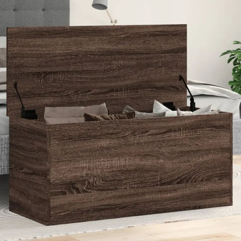 Opbergkisten van bewerkt hout voor overzichtelijke opbergruimte - bruin eikenkleur / 100 x 42 x 46 cm / 1 - Opbergkisten