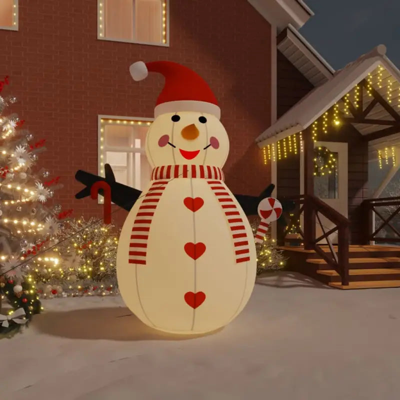 Opblaasbare sneeuwpop met ingebouwde ventilator van oxford stof - 300 cm / 1 - Kerstverlichting