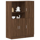 Open planken van bewerkt hout voor organiserende keukenkasten - bruin eikenkleur / 1 - Wandplanken