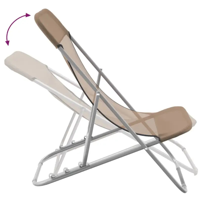 Opvouwbare strandstoel met gepoedercoat staal en verstelbare ligpositie - Ligstoelen