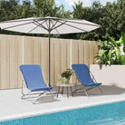 Opvouwbare strandstoel met gepoedercoat staal en verstelbare ligpositie - Blauw / 1 - Ligstoelen