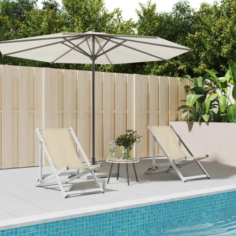 Opvouwbare Tuinstoelen voor Strand en Terras - Crème / 2 - Tuinstoelen