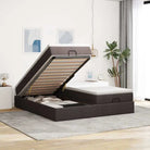 Ottomaan bed met ruime opbergruimte en crème materiaal vulling - Donkerbruin / 180 x 200 cm - Bedden & bedframes