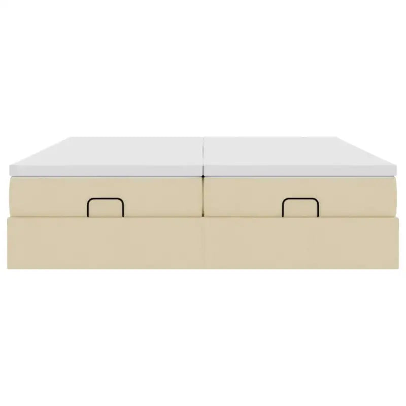 Ottomaan bed met ruime opbergruimte en crème materiaal vulling - Bedden & bedframes