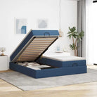 Ottomaan bed met ruime opbergruimte en crème materiaal vulling - Blauw / 160 x 200 cm - Bedden & bedframes