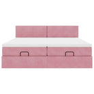 Ottomaan bed met ruime opbergruimte en zacht roze materiaal - Bedden & bedframes