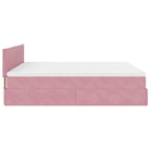 Ottomaan bed met ruime opbergruimte en zacht roze materiaal - Bedden & bedframes