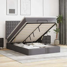 Ottomaan bed met ruime opbergruimte in grijs materiaal - Grijs / 140 x 200 cm - Bedden & bedframes