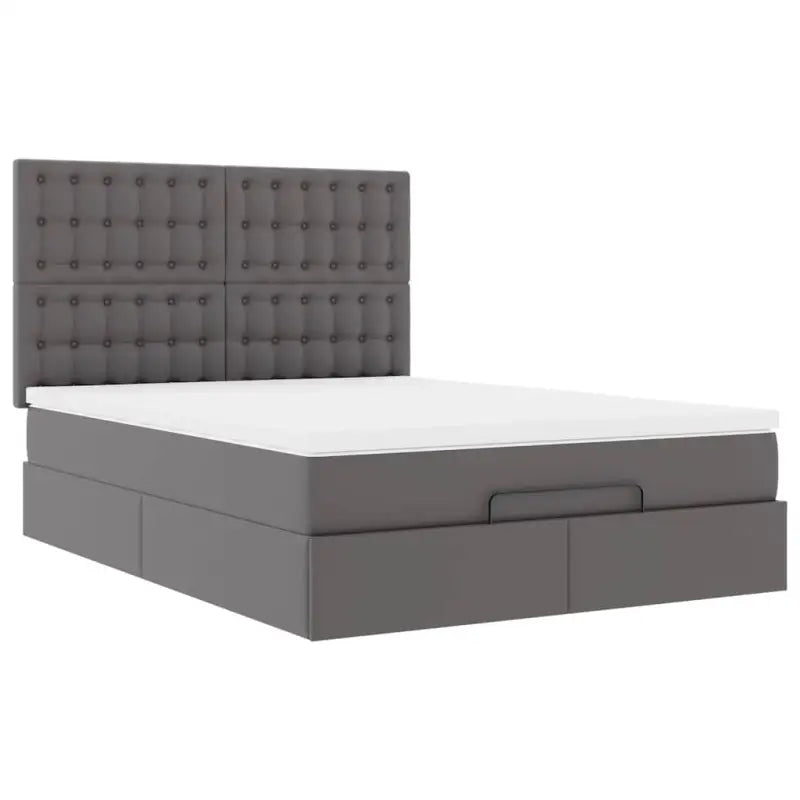 Ottomaan bed met ruime opbergruimte in grijs materiaal - Bedden & bedframes