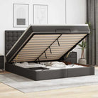 Ottomaan bed met ruime opbergruimte in grijs materiaal - Zwart / 180 x 200 cm - Bedden & bedframes